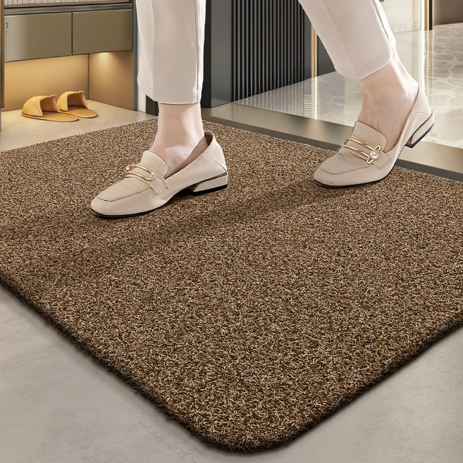 DEXI 1개 바닥 출입구 발판 매트 웰컴 현관 미끄럼방지 발매트 매트 미끄럼방지 세탁 가능 단색 직사각형 손세탁 전용 기계제작 입구 매트 실내외 사용, Brown