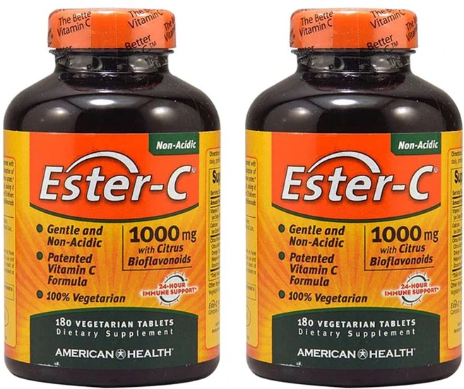 아메리칸 헬스 이스터 C 위드 시트러스 바이오플라보노이드 1000mg 180정 x2팩, 2개 - 쿠팡