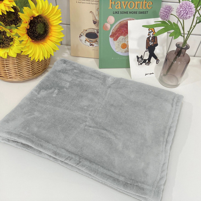 뽀송뽀송 고밀도 밍크 반려동물 극세사 더픔담요 5 Colors, 애쉬그레이, 1개