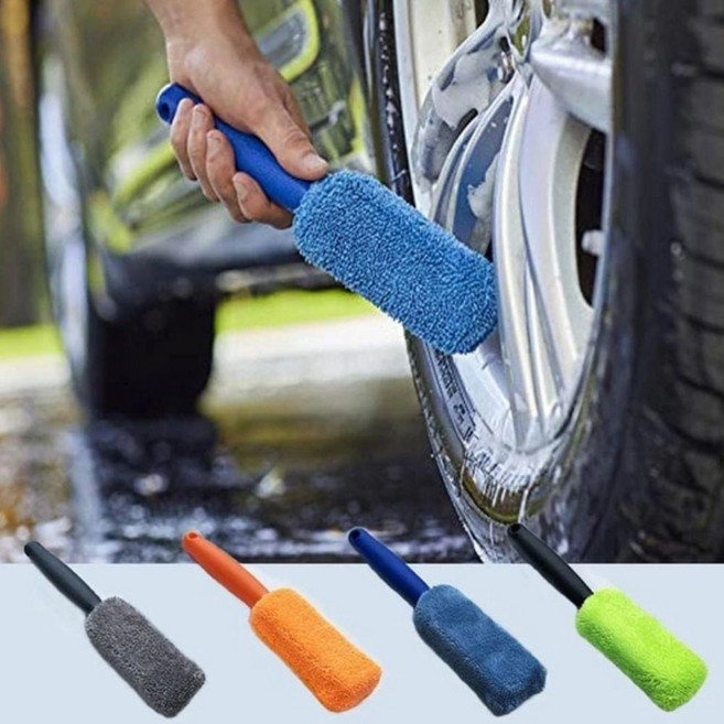 휠 브러시 세차 청소용 극세사 타이어 정 도구 미세섬유 클리 너 차량 관리 용품 자동차, 오렌지 GD15436