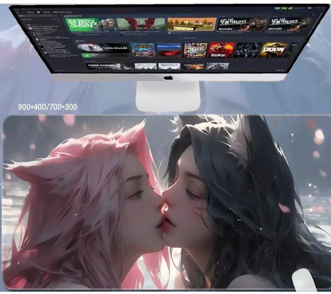 마우스패드 장패드 대형 마우스패드 귀여운 미소녀 섹시한 마우스패드 리그오브레전드 배틀그라운드 발로란트 FPS 게이밍 마우스패드 고감도 천 마우스패드 정밀 컨트롤 마우스패드, 1개, 005