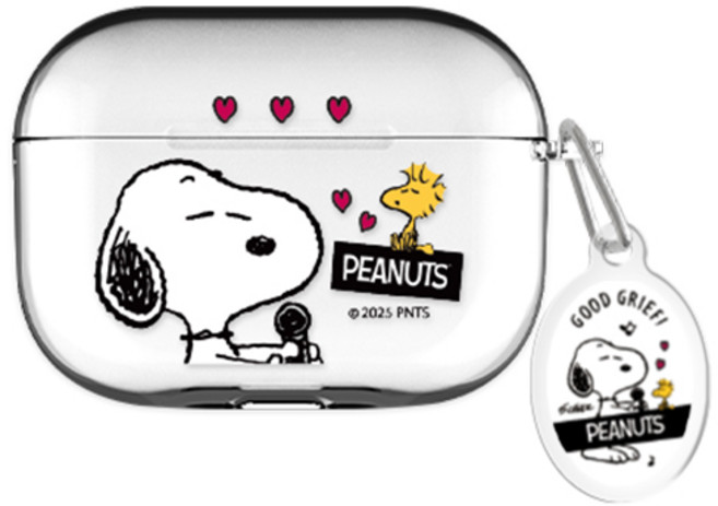 스누피 에어팟프로2/에어팟3/에어팟4 클리어 케이스 +아크릴키링 세트, 씽앤쏭_씽어쏭, AirPods(3세대), 1개