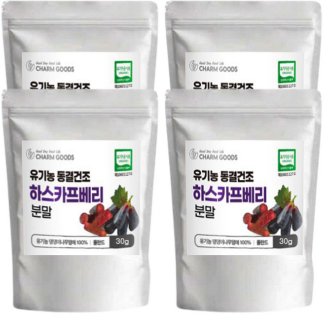 에이치딜리버리 유기농 하스카프 베리 분말 동결건조 가루 100% 폴란드 댕댕이 나무열매, 4개, 30g
