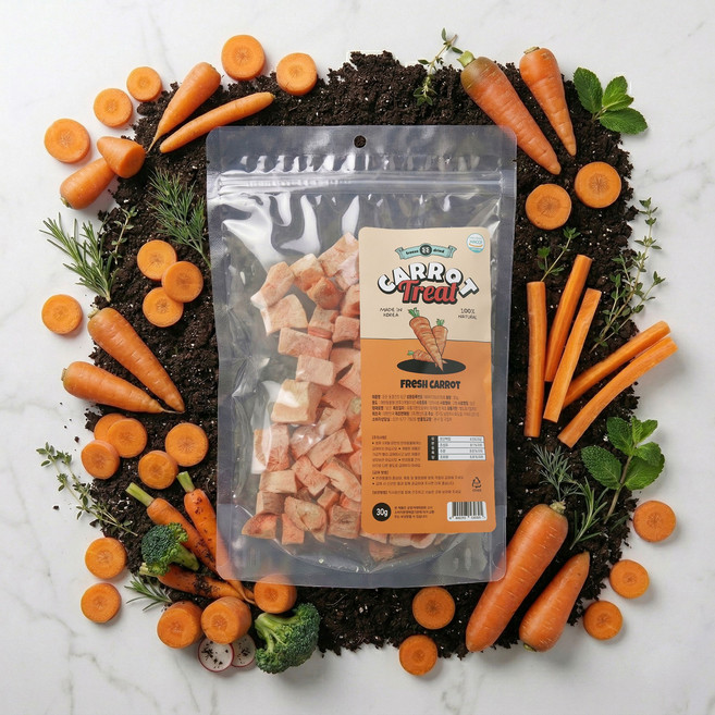 든든 반려동물 동결건조 간식, 1개, 30g, 영양 3배 껍질당근