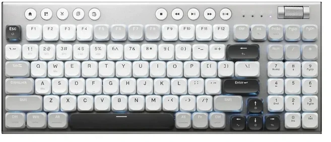 THUNDEROBOT K96 무선 기계식 키보드 로우 프로파일 생산성 롤러 마르코 키가 있는 98 PC용 PBT, 01 Red axis, 01 SATURN STORM