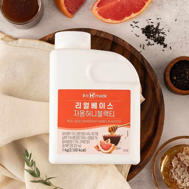 흥국 리얼베이스 자몽허니블랙티 1kg 냉장, 아이스박스, 1개, 1L