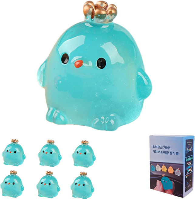 MASON 초보운전 주행라인 차선보조 야광 스티커, 6개, 블루