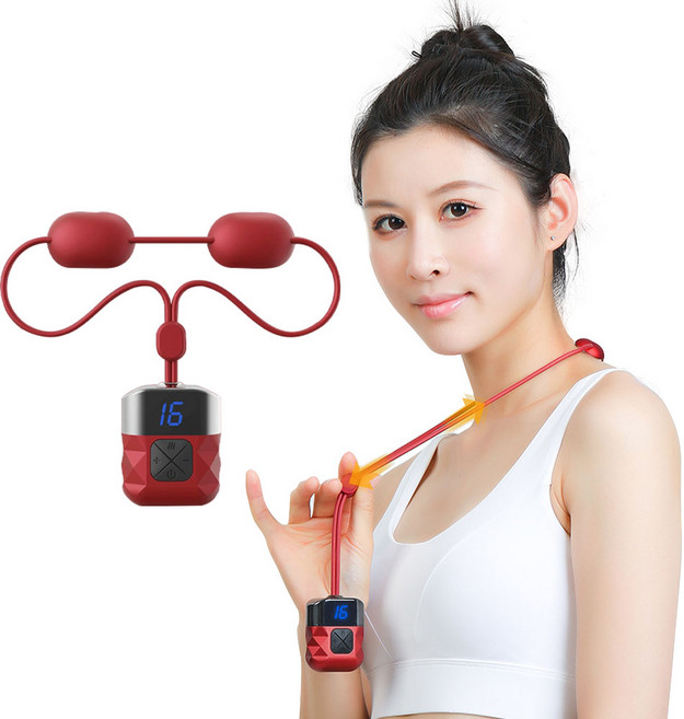 smabat 저주파 온열 목 안마기 목걸이 온열 목마사지기 16단계 EMS 4단계 온열 8가지 마사지 모드