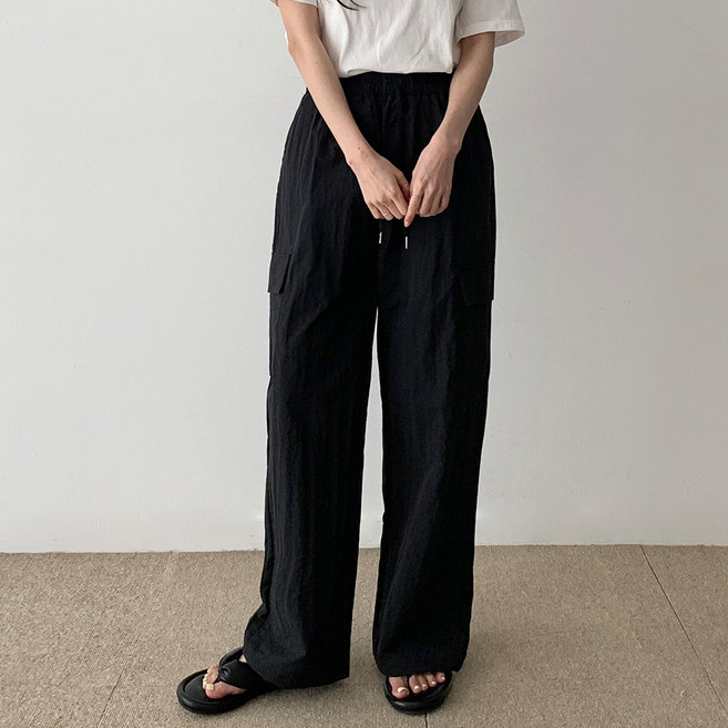 순이 S.남여공용 사계절 바스락 카고 와이드 트레이닝 팬츠