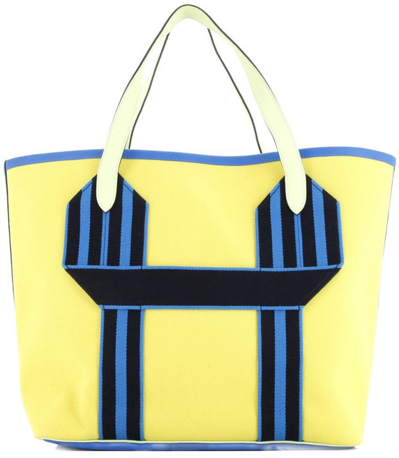 에르메스 중고 퍼상글 캔버스 레더 토트 백