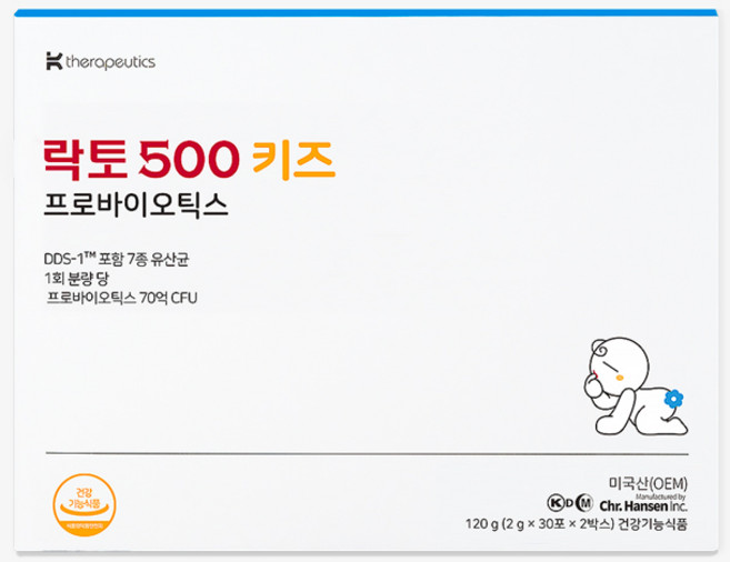 락토500키즈 유산균 어린이 프로바이오틱스 70억 CFU, 1개, 120g