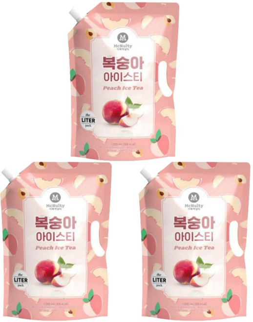 맥널티 복숭아 아이스티, 1L, 3개