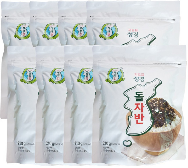 성경식품 지도표 성경 돌자반 210g x 8개