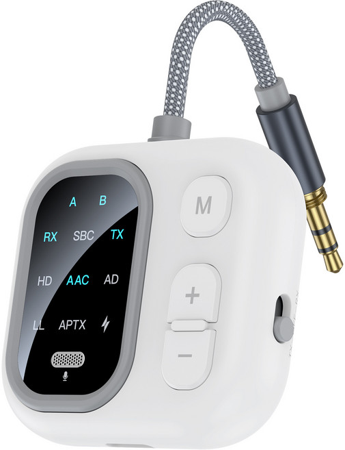 ZSync 藍牙音頻適配器 兩發兩收 高通APTX HD低延遲 無線接收器發射器, 1個, JS5