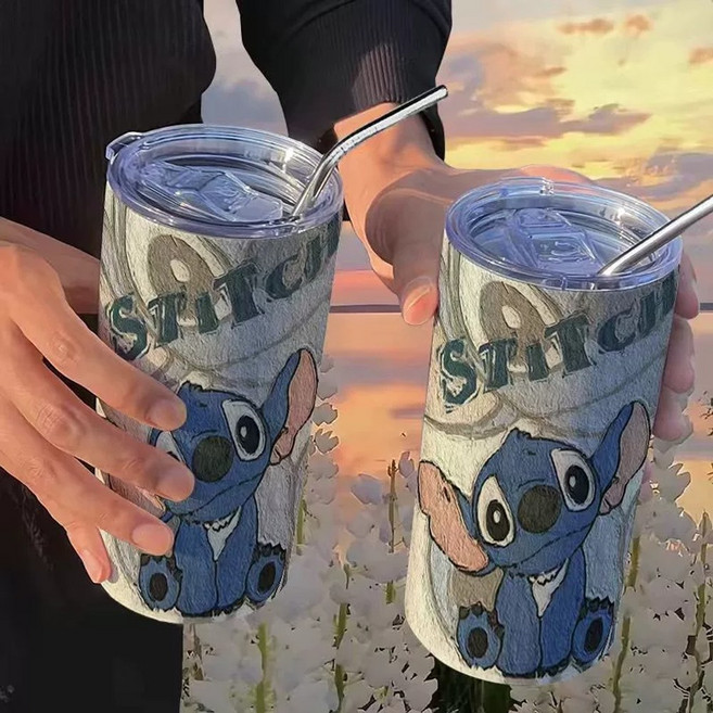 디즈니 스티치텀블러 릴로와스티치 핑크스티치 커플텀블러 캐릭터 스테인리스 빨대컵 콜드컵 스텐컵 얼음컵 머그, 스타일29, 1개