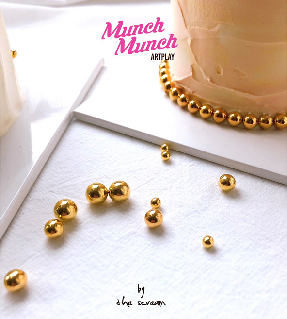 골드 구슬 10g / 무구멍 3size 혼합 모형케이크 만들기 diy, 골드 10mm