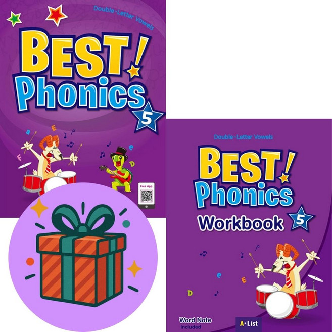 베스트 파닉스 Best Phonics 5 SB+WB 세트 (총2권) (사은품증정) 에이리스트, 베스트 파닉스 5 책 + 워크북 세트