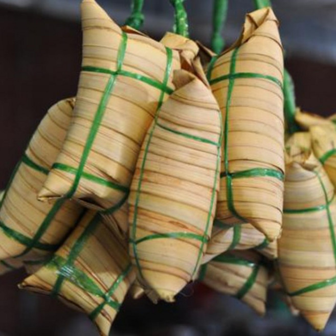 베트남 반라두아 냉동 녹두 찹쌀 떡 banh la dua nhan DAU 디저트, 3개, 500g