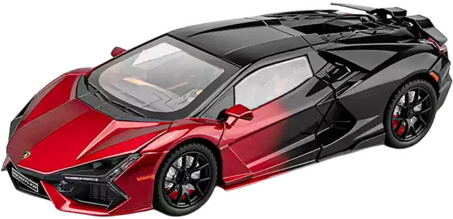 다이캐스트 1:24 람보르기니 레부엘토 슈퍼카 레이싱카 합금 풀백 자동차 모형, 1개, 02_레드블랙