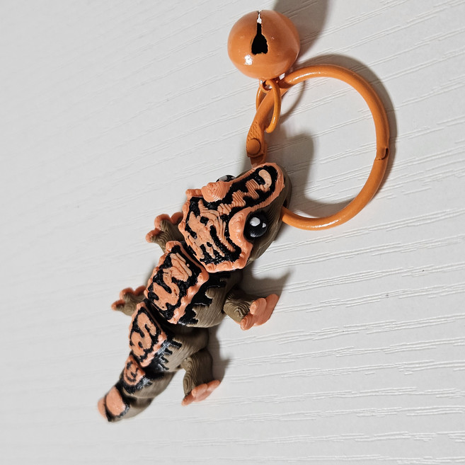 크레스티드 게코 도마뱀 키링, 1개, 오렌지