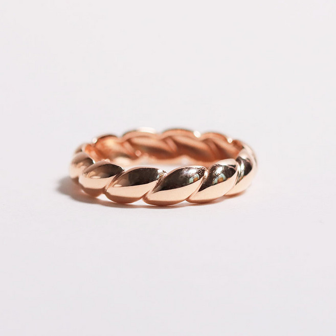 [윗치비쥬] 14k 18k 크루아상 꽈배기 데일리 레이어드반지 S