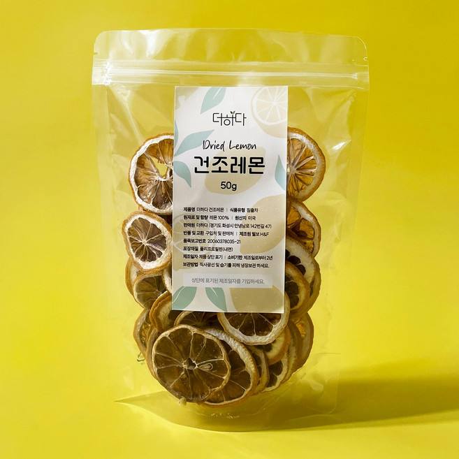 더하다 건조과일 레몬 슬라이스 레몬칩, 1개, 1개입, 100g