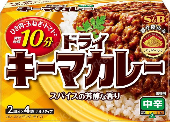 일본 에스비 드라이 키마카레 적당히 매운맛 고형카레 (94g) 1개, 94g