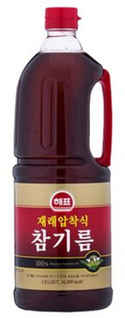 사조해표 재래압착식참기름 1.8L 식용유 간장 된장 국 참기름, 1개