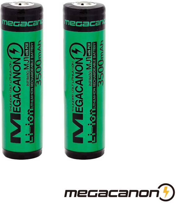 메가캐논 18650 INR18650-MJ1 보호회로 MEGACANON 3500mAh, 2개