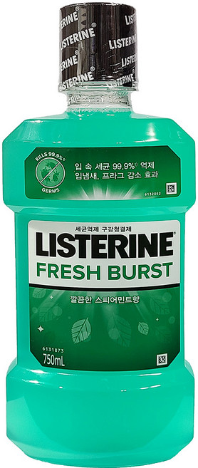 리스테린 후레쉬 버스트 구강청결제, 750ml, 1개