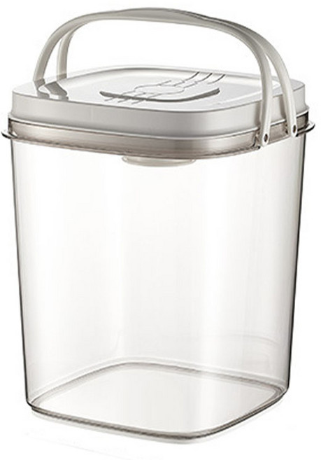 강아지 사료통 밀폐 사료 보관통 대용량 진공 간식통 고양이, 2세대 (화이트 밀폐 사료 보관함), 1개, 13L