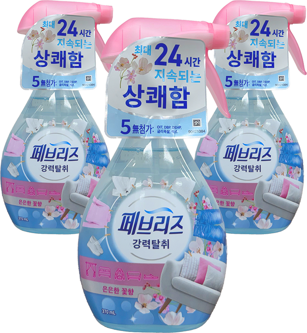 페브리즈 강력 섬유탈취제 은은한 꽃향 본품, 3개, 370ml
