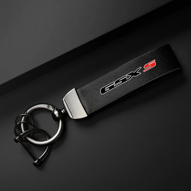 SUZUKI GSX-S 1000 GSXS 750 GSX S 1000 F 액세서리 고급 가죽 오토바이 키 체인 홀더 열쇠 고리, [08] Black-1