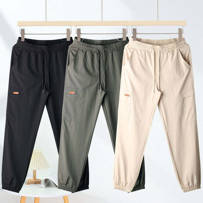 애니진 여성 여름 시원한 아이스 밴딩 카고 조거팬츠 HS12