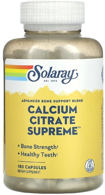 솔라레이 구연산 칼슘 Calcium Citrate Supreme 캡슐 180정, 1개 - 쿠팡