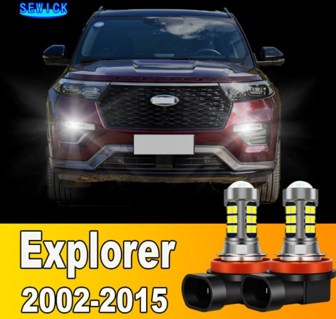 호환 LED 전면 안개등 전구 포드 익스플로러 2002 2003 2004 2005 2006 2007 2008 2009 2010 2011 2013 20, 03 YELLOW