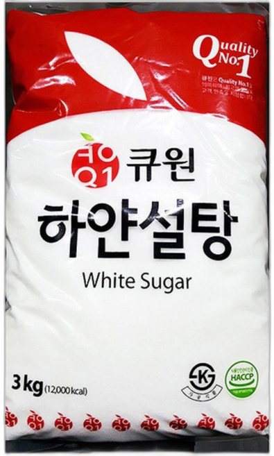 백설탕(삼양 ) 큐원 흰설탕 하얀 WHITE SUGAR, 3kg, 1개