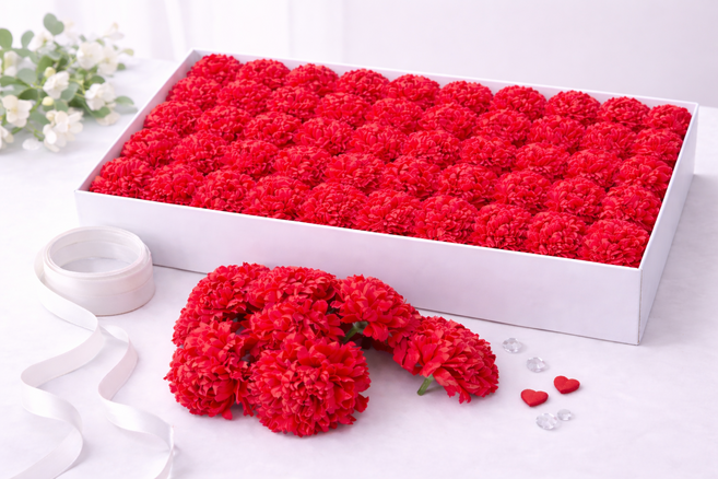 문스리빙 비누 카네이션 비누꽃 DIY세트, 50개, 레드