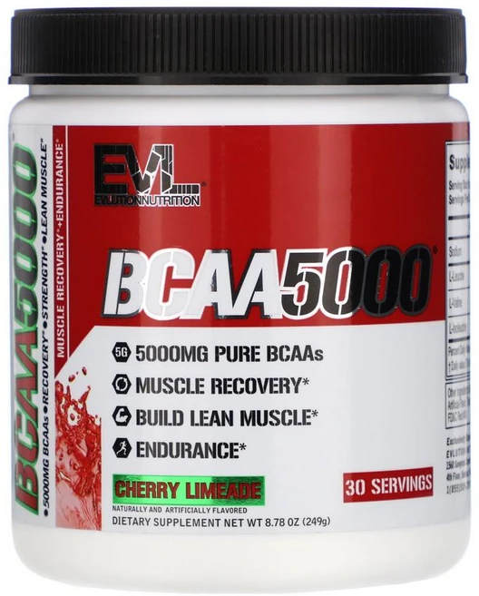 EVLution 이블루션 뉴트리션 BCAA 5000mg 249g 체리 라임 EAA 아미노산 루신 류신 발린 이소류신 고약사 약들약, 1개 - 쿠팡