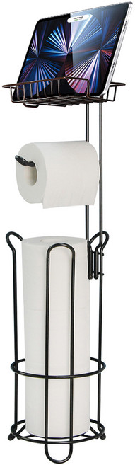 화장실 스탠드형 휴지걸이 휴지보관 거치대, 60cm 검정, 1개