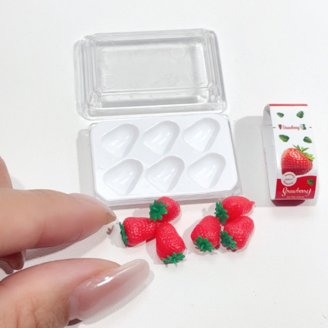 리리월드 귀여운 미니어처 소품 납골당 꾸미기 과일 세트 DIY 오비츠, 1개, 딸기