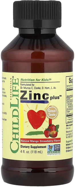 ChildLife Essentials Essentials Zinc Plus 천연 망고 딸기 맛 118ml(4fl oz), ChildLifeEssentialsEssentialsZ, 1개, 118ml - 쿠팡