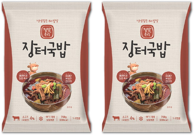 정담우리 장터국밥 750g, 2개