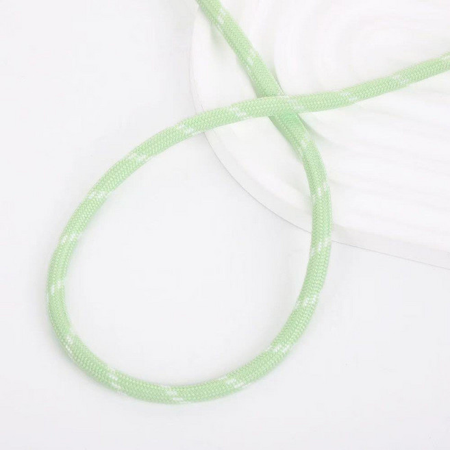 DIY手工編織繩 手機包包掛繩 5mm傘繩, 1個, 5mm跳點（白點+淺綠色）,5米（新手首選）