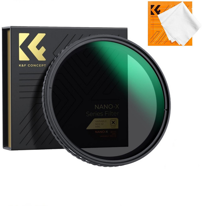 KnF Concept 105mm ND2-32 슬림 NANO-X 가변 ND 필터 _ X 크로스 방지 (융포함) _ Japan 8K AGC Glass Fader ND Filter, 1개, 105mm NANO-X ND2-32