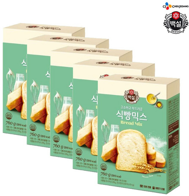 (상온)백설 식빵믹스760gx5개, 760g, 1세트