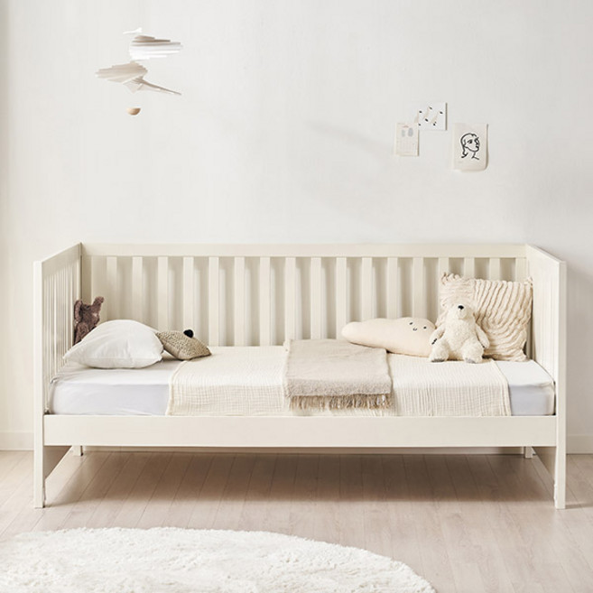 스칸디아 시몬 원목 어린이 데이베드 침대 (매트제외) 프레임, A1.크림화이트 (안전가드 제외)