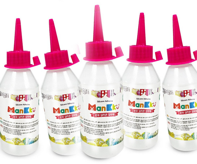 [만꾸] 실리콘 접착제(100ml) 5개 철 플라스틱 유리 금속 공예용 kc인증 만능본드