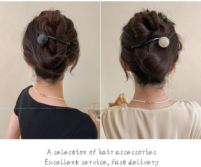 簡約珍珠一字抓夾 扭扭夾 盤髮夾