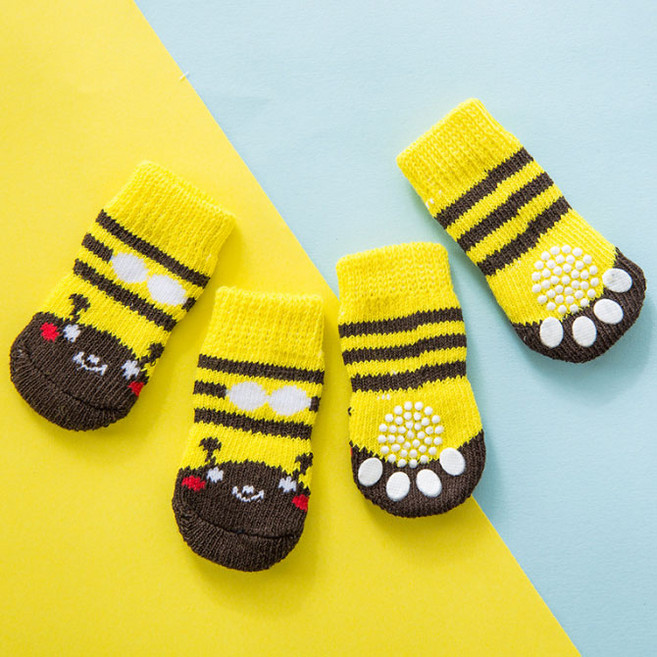 마더라이크 강아지 양말 미끄럼방지 반려견 애견양말, 애견양말_꿀벌, 1개